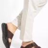 صندل orthopedic قهوهای با پوشش داخلی از چرم گاوی حقیقی و پد ضخیم برند LİLLA - 837848376