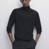 کاپشن بافتنی یقه ایستاده از ترکیب پشم یخالی برند Massimo Dutti - 982461467