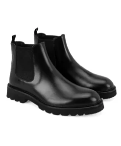 چکمه چرم مردانه مشکی گج با کفی لاستیکی برند Desa - 859185187
