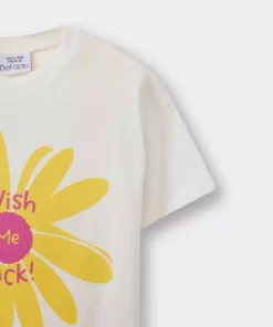 تیشرت کوتاهدست با یقه دوچرخهای و طرح چاپی برای دختر بچه E0723A525SM برند Defacto - 947711447