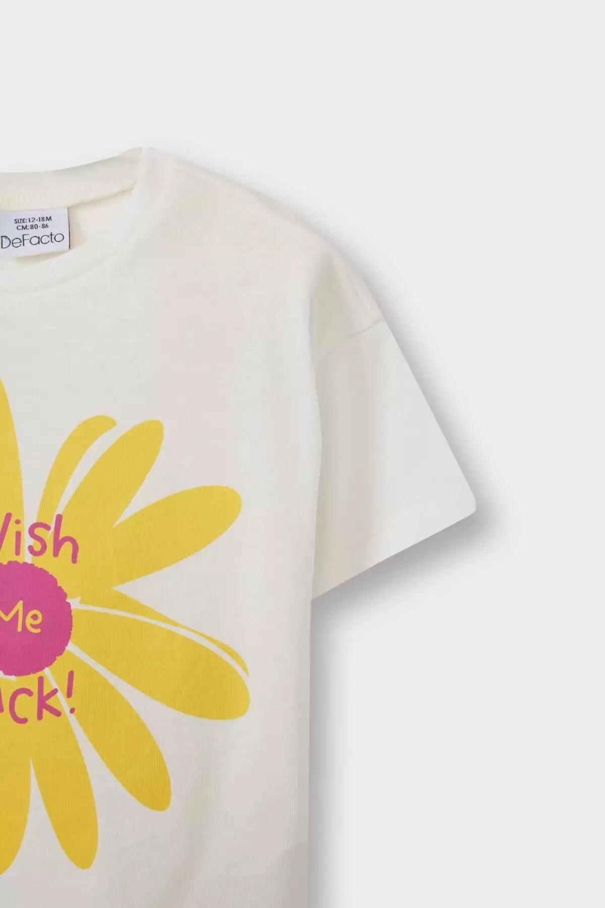 تیشرت کوتاهدست با یقه دوچرخهای و طرح چاپی برای دختر بچه E0723A525SM برند Defacto - 947711447