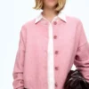 کت دکمهدار با بافت نرم برند Bershka - 984749657