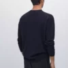 پلیور یقه گرد با ترکیب پشم یان برند Massimo Dutti - 967591031
