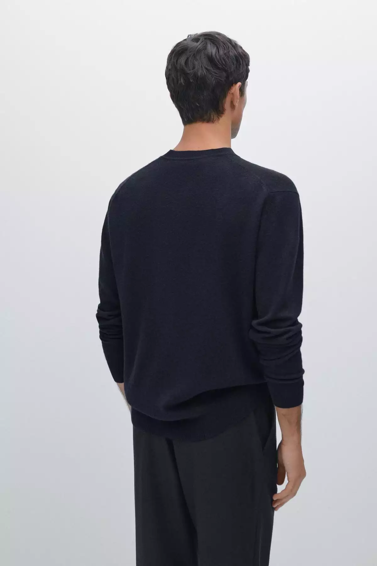 پلیور یقه گرد با ترکیب پشم یان برند Massimo Dutti - 967591031