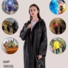 بارانی زنانه و مردانه ضد آب با کلاهی چسبی از پارچه EVA برای بزرگسالان برند KARADAĞ HOME - 313508672