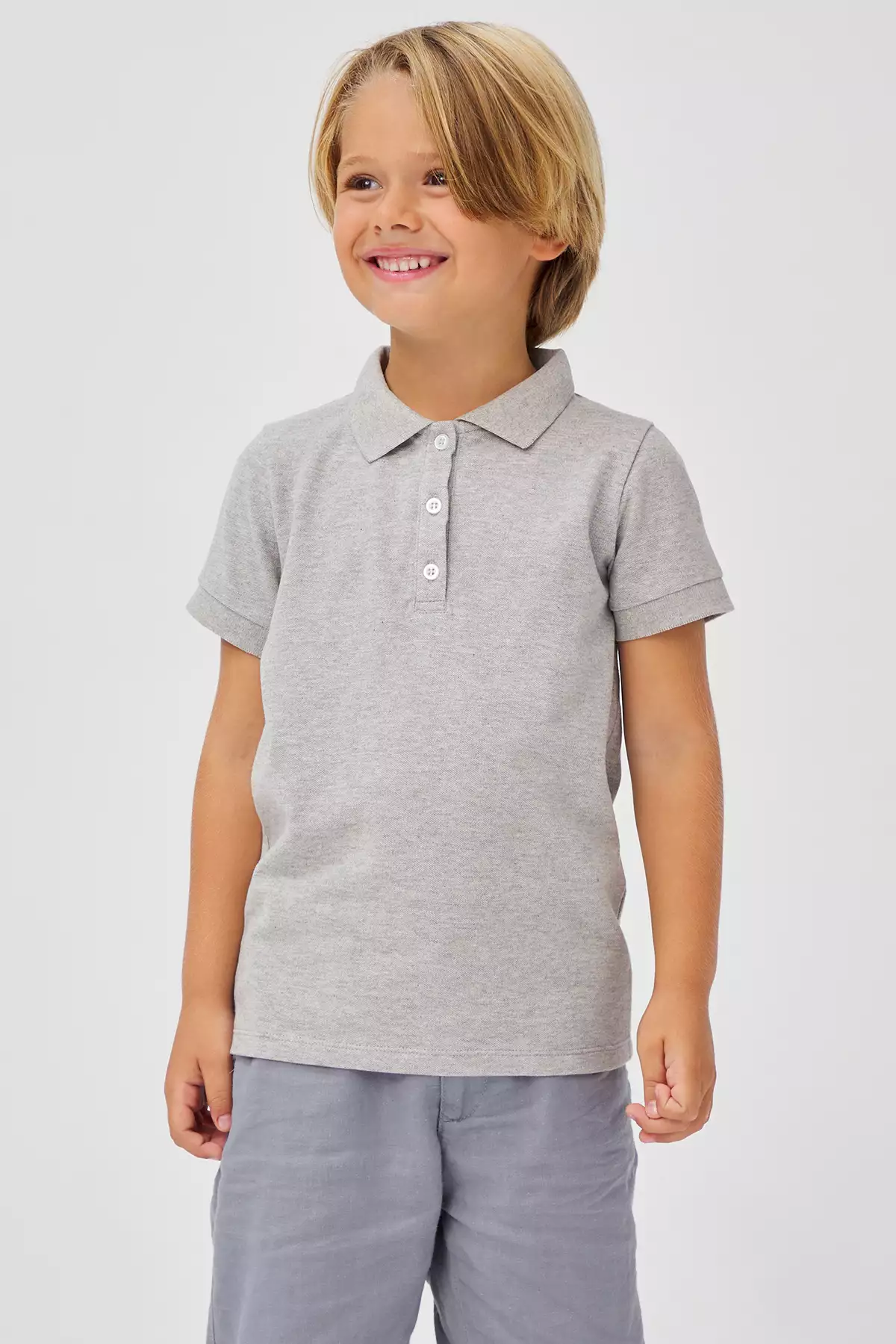 تیشرت یقه Polo دخترانه خاکستری برند Penti - 49521590