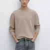 پولیو سرمهای یقه دوچرخهای با ترکیب پشم برند Massimo Dutti - 1033254483