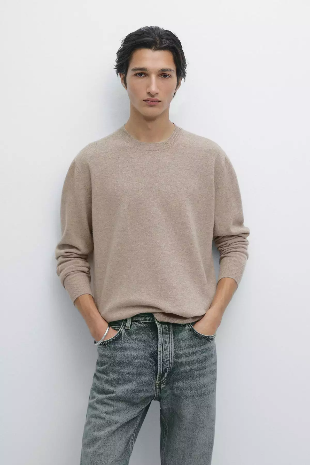 پولیو سرمهای یقه دوچرخهای با ترکیب پشم برند Massimo Dutti - 1033254483