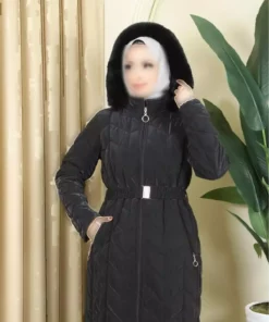 کاپشن نوجوان بزرگ سایز نوا پارچهای با آستر داخلی و کلاه دار کاملاً بلند برند GLR&GYM - 887702513