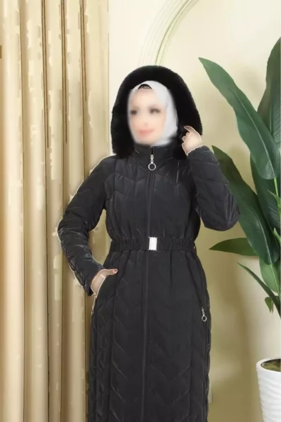 کاپشن نوجوان بزرگ سایز نوا پارچه‌ای با آستر داخلی و کلاه دار کاملاً بلند برند GLR&GYM - 887702513