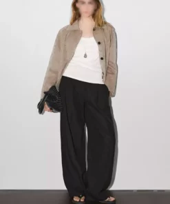 کوتاه پالتوی پشمی دکمهدار برند Massimo Dutti - 944522213