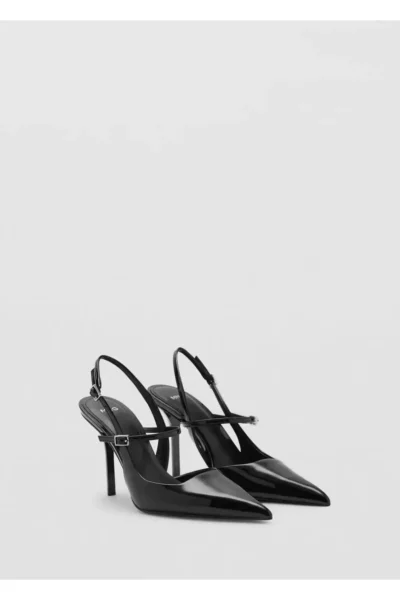 کفش پاشنه‌بلند با بند دار و لایه‌ی براق برند MANGO - 985146377