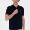 تیشرت مردانه آستین کوتاه یقه پولویی مدل لقیواردی پایه رنگ سرمهای برند U.S. Polo Assn. - 923005807