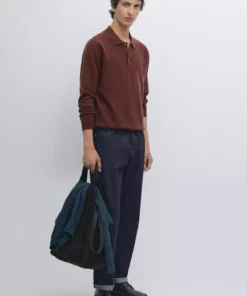 پلیور یقهگرد پشمی ترکیبی برند Massimo Dutti - 985437194