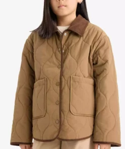 کاپشن دخترانه ضد باد با یقه متضاد و دکمهدار و دارای جیب، مدل کاپیتونه F0051A825AU برند Defacto - 979279917