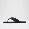 TAZZO - دمپایی مردانه از چرم طبیعی مشکی ساده برند Aldo - 922141974