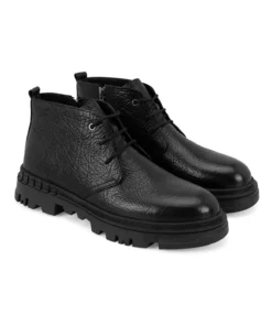 بوت چرم مردانه لیونرا سیاه برند Desa - 863659589