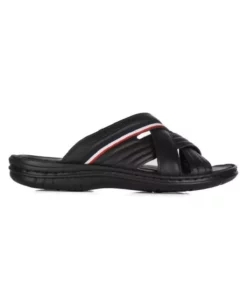 ترلیک مردانه مشکی دلما با زیره آناتومیک از چرم طبیعی برند U.S. Polo Assn. - 865541587