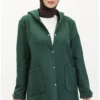کاپشن کاشفی با کلاه 1691-01 به رنگ سبز زمردی برند sefamerve - 833441679
