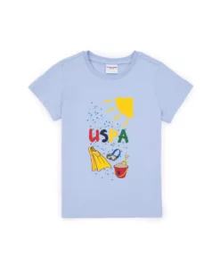 تیشرت یقهدوچرخهای آبی کمرنگ مخصوص پسران 50307138-VR003 برند U.S. Polo Assn. - 947392822