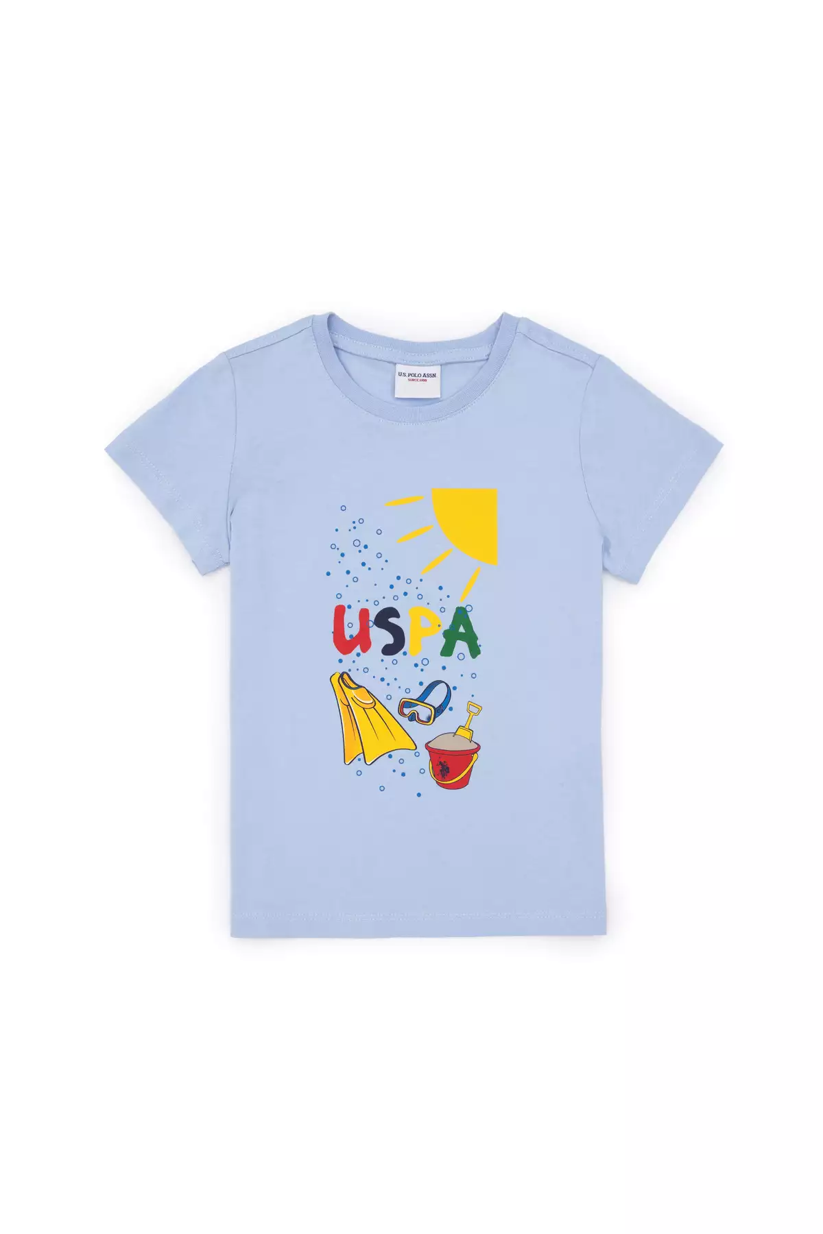 تیشرت یقهدوچرخهای آبی کمرنگ مخصوص پسران 50307138-VR003 برند U.S. Polo Assn. - 947392822