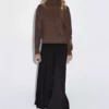 دامن A شکل بلند با جزئیات دکمهای برند Massimo Dutti - 984744503