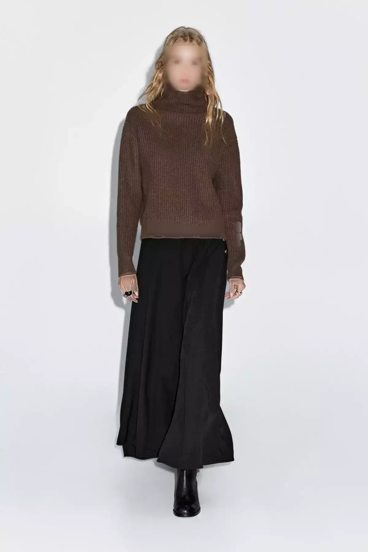 دامن A شکل بلند با جزئیات دکمهای برند Massimo Dutti - 984744503