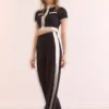 ست زنانه مشکی با نوارهای عمودی - TKM-19000371 برند Olalook - 923064987