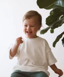 تیشرت گردن بیضی سفید سایز بزرگ برای نوزاد - کودک برند Oh La La Koala For Little Ones - 931206925