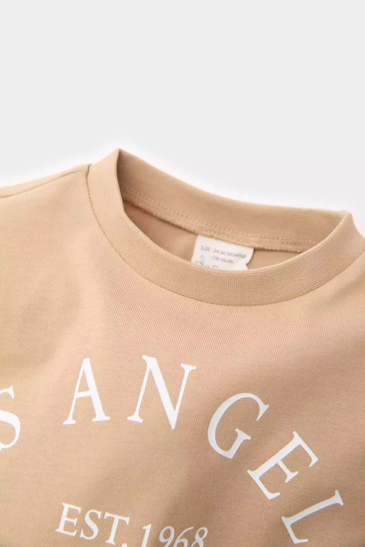 تیشرت بلند آستین با یقه دوچرخهای و طرح چاپی برای پسران بچه E3651A525SP برند Defacto - 900748479