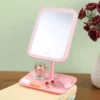 آینه آرایشی با نور LED شارژی، آینه آرایشی لمسی با نور LED، آینه آرایشی با سر متحرک و ۳ حالت نور، ابعاد ۲۹*۱۹ سانتیمتر برند XTRIKE ME - 987952038