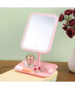 آینه آرایشی با نور LED شارژی، آینه آرایشی لمسی با نور LED، آینه آرایشی با سر متحرک و ۳ حالت نور، ابعاد ۲۹*۱۹ سانتیمتر برند XTRIKE ME - 987952038