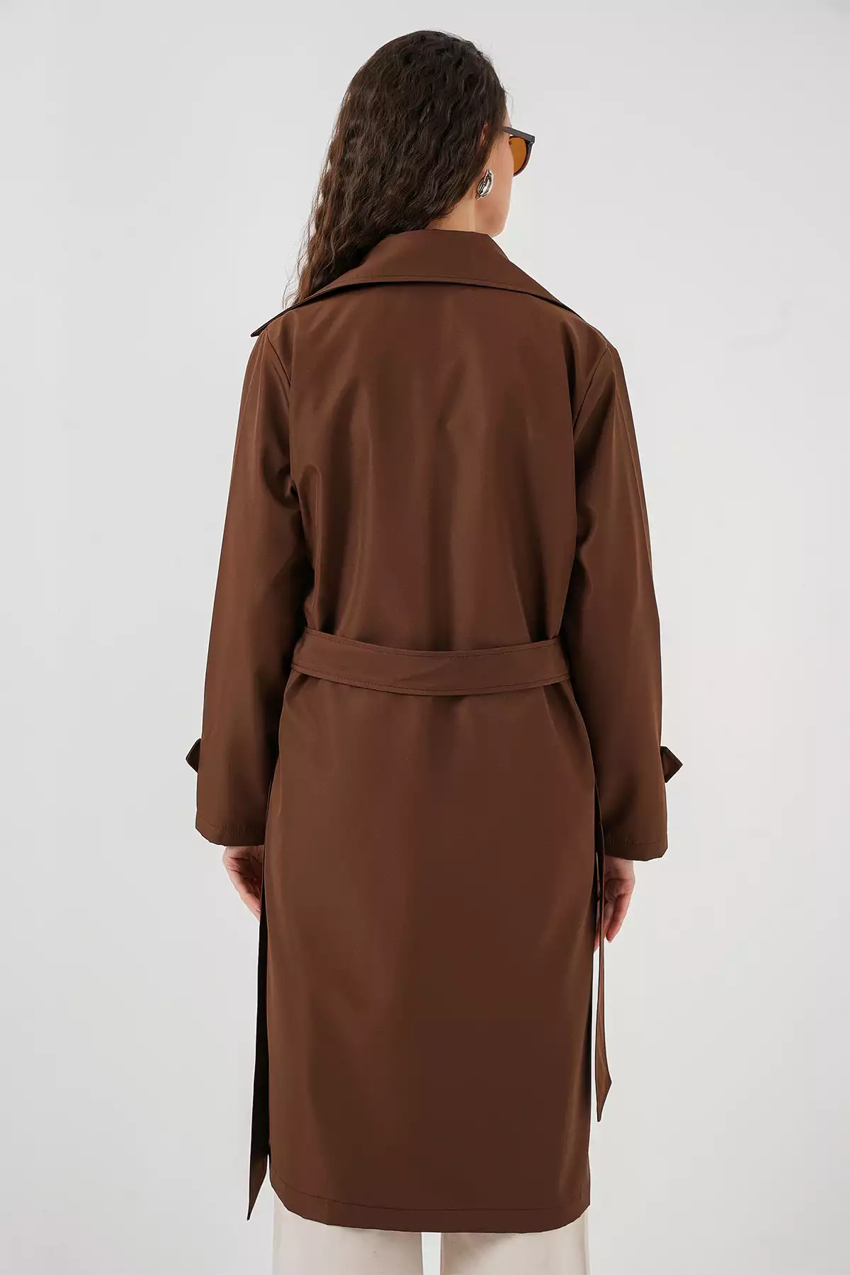 5918 مانتو با یقه ضربدری - قهوهای برند Bigdart - 870658013