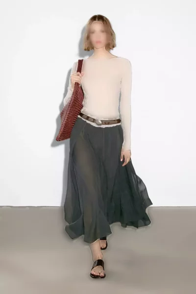 دامن بلند چین‌دار برند Massimo Dutti - 943630735