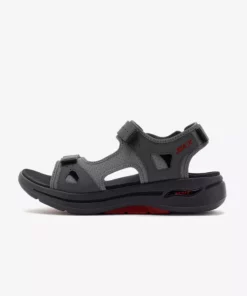 کفش صندل مردانه گوفوت Arch Fit مدل Mission II رنگ خاکستری 229064 Ccrd برند Skechers - 824536530