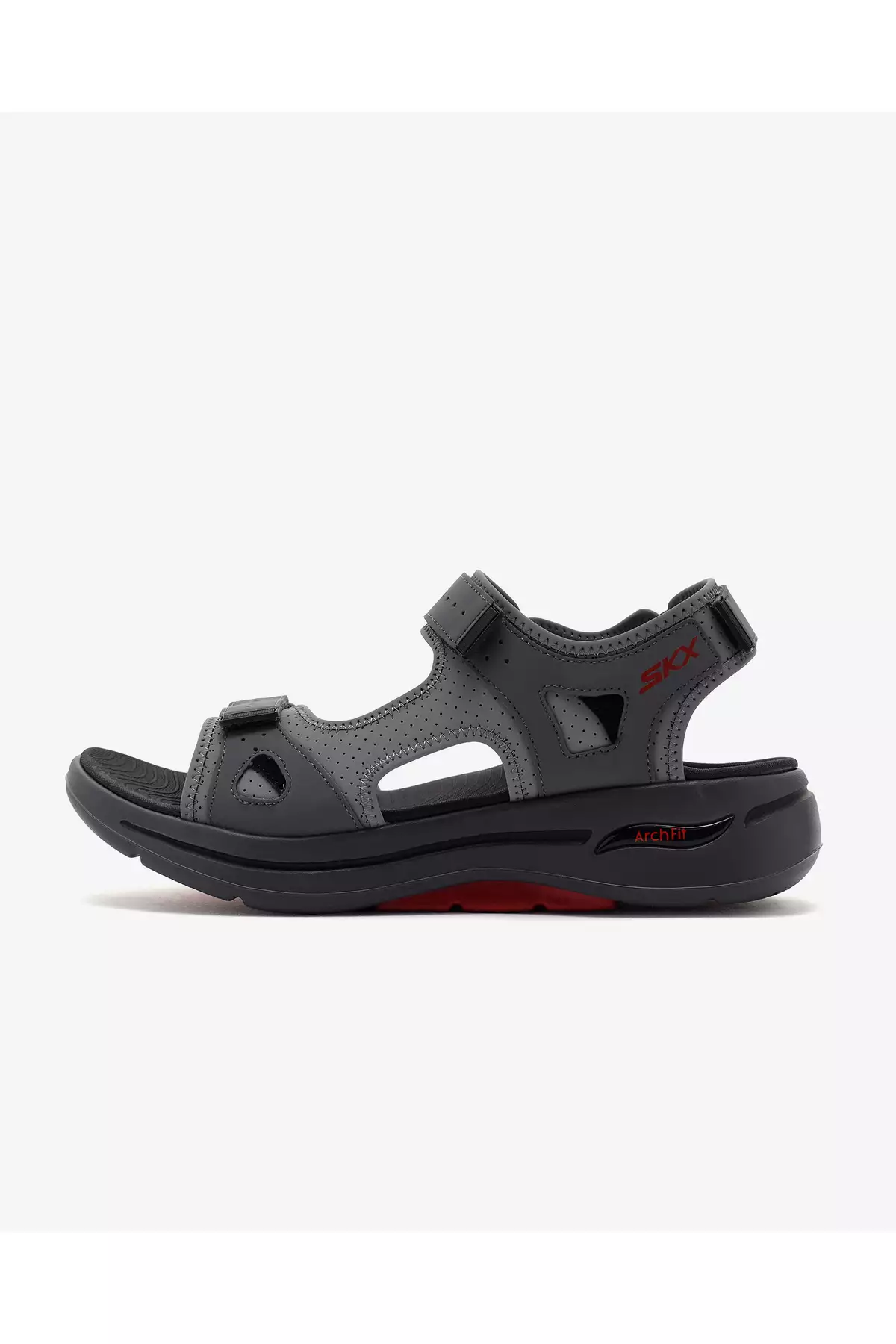 کفش صندل مردانه گوفوت Arch Fit مدل Mission II رنگ خاکستری 229064 Ccrd برند Skechers - 824536530