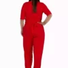 لباس زنانه بزرگپرو سایز، سرهمی کِرِپ رنگی TLM174 برند Truva XXL - 411968124