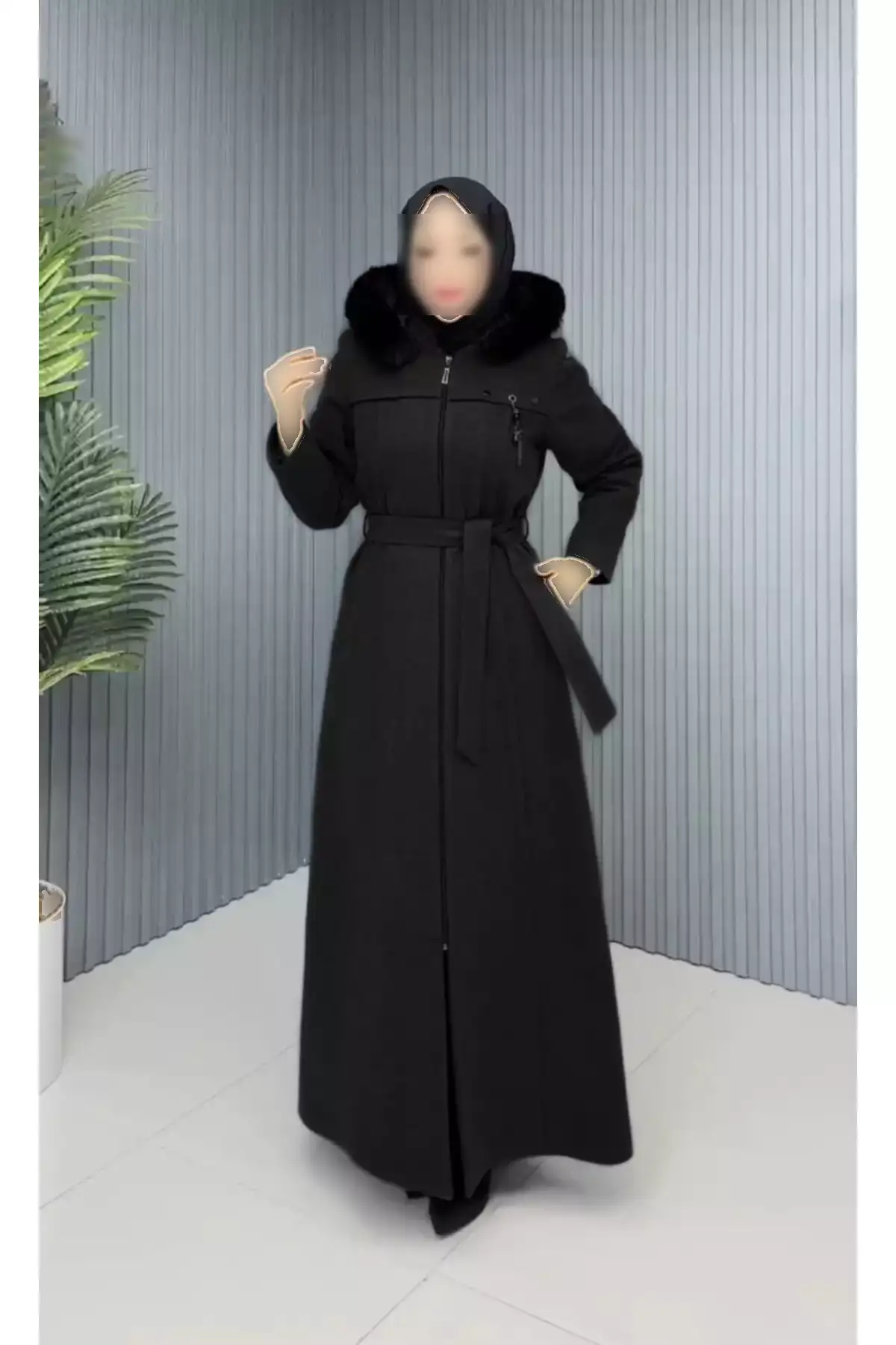 کاپشن زنانه بزرگ سایز با آستر و کلاهدار بانوکان برند GLR&GYM - 1018875691