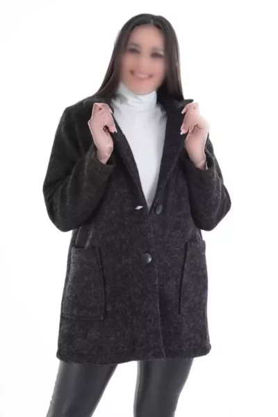 کاپشن خز کوتاه با جیب سایز بزرگ برند Roxxlen - 1027105840