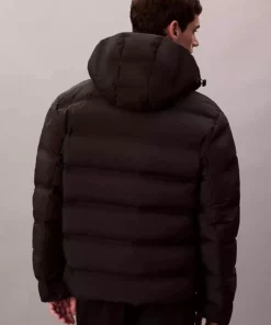 پالتو پُر شده کاپشن دار با فیت معمولی مردانه - مشکی برند Calvin Klein - 988981317