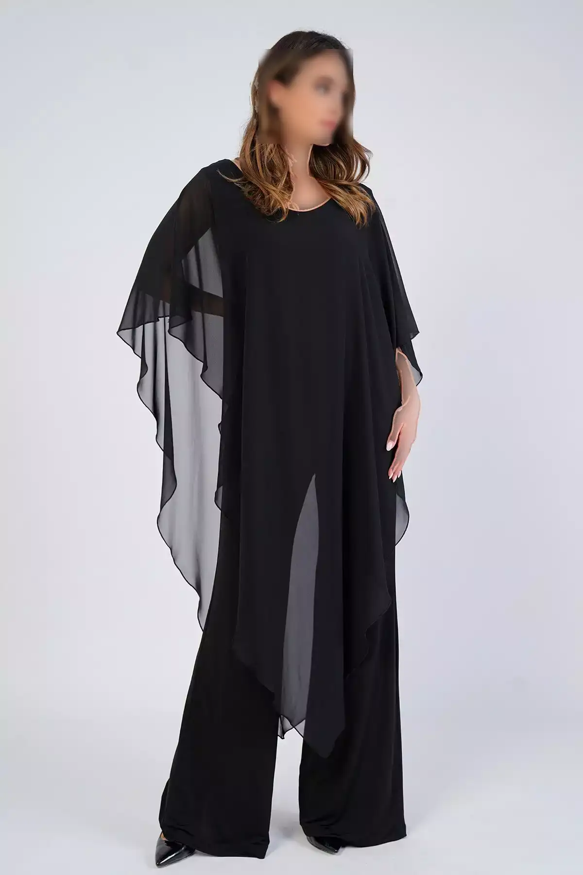 سرهمی مشکی با اکسسوری شيفون برای سایز بزرگ برند Nelly - 283914717