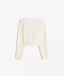 پلیور بافتنی با بافت گیس باف تزئینی برند Bershka - 967955817