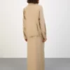 ست دو تکه کت و پیراهن با جزئیات خطی - رنگ بژ روشن - برند Benin - 831528356