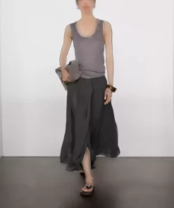 دامن بلند و دکلته چیندار برند Massimo Dutti - 944705649
