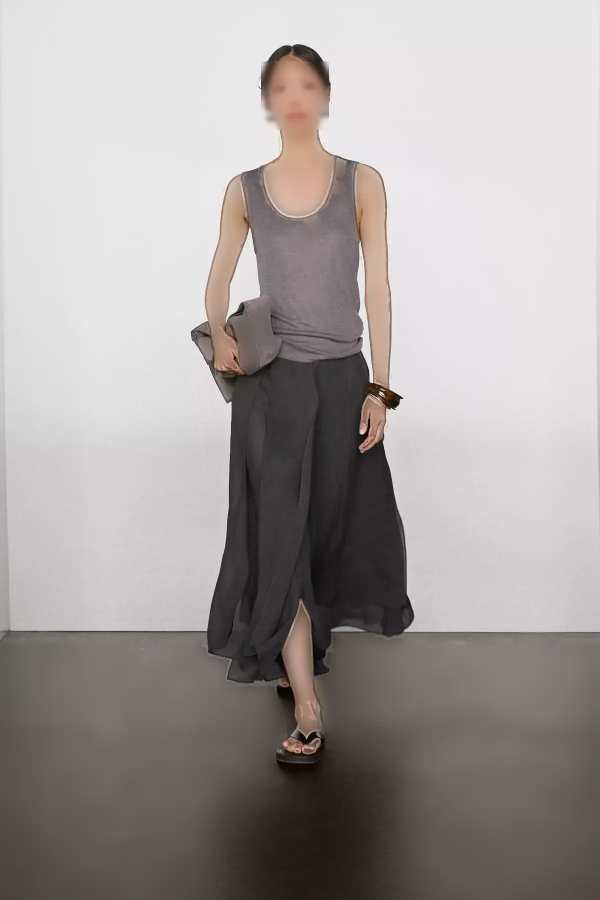 دامن بلند و دکلته چیندار برند Massimo Dutti - 944705649