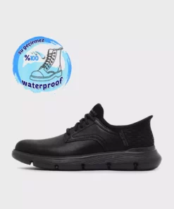 کفش کژوال مردانه مدل گارزا با ترکیب چرم ضد آب 205278 BBK برند Skechers - 1036242940