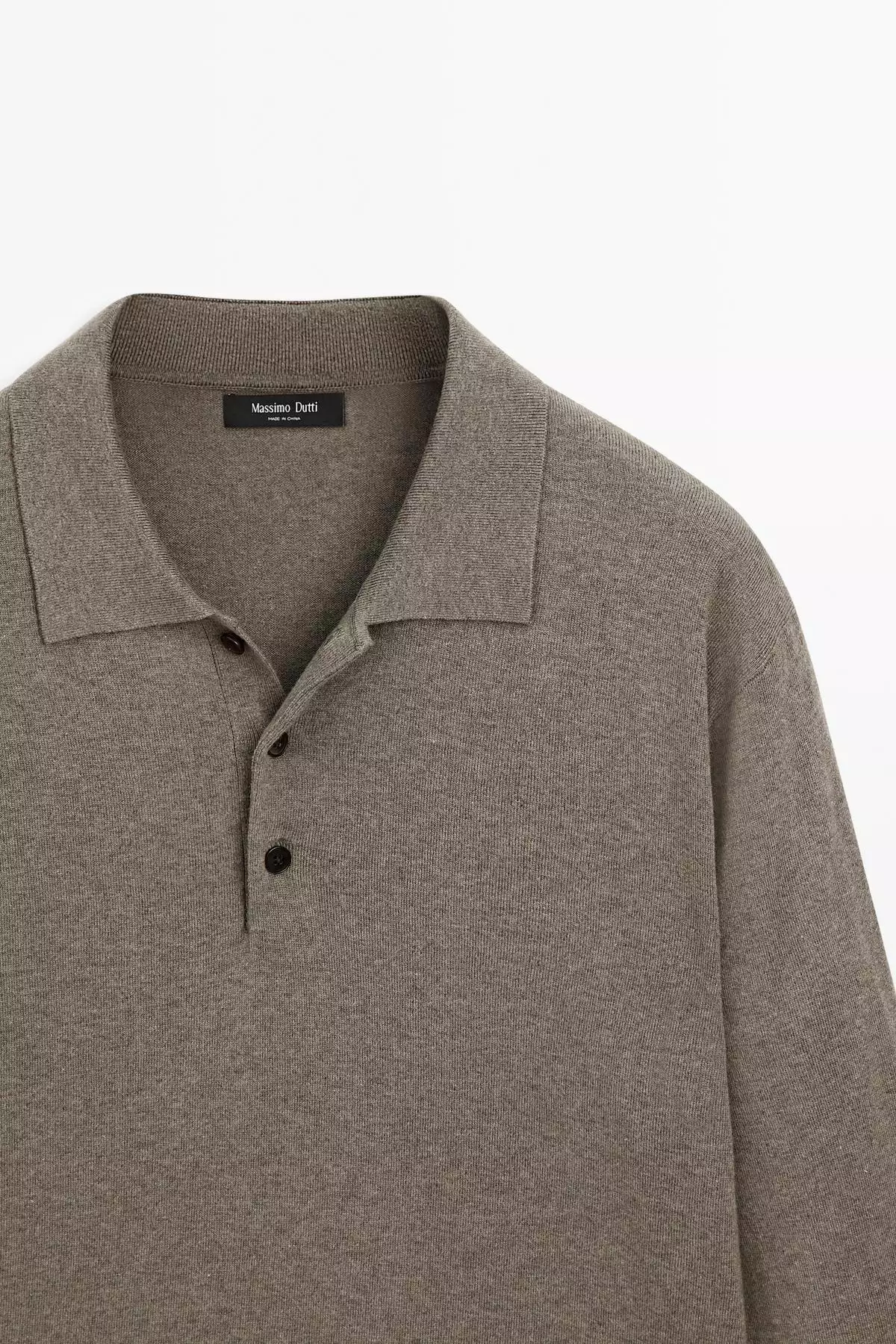 پلیور با یقه پولو از مخلوط پشم پنبه برند Massimo Dutti - 969523505