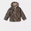 کاپشن پشمی خزدار با کلاهی طرح پلنگی مخصوص دختر بچه مدل E7993A525AU برند Defacto - 991326188