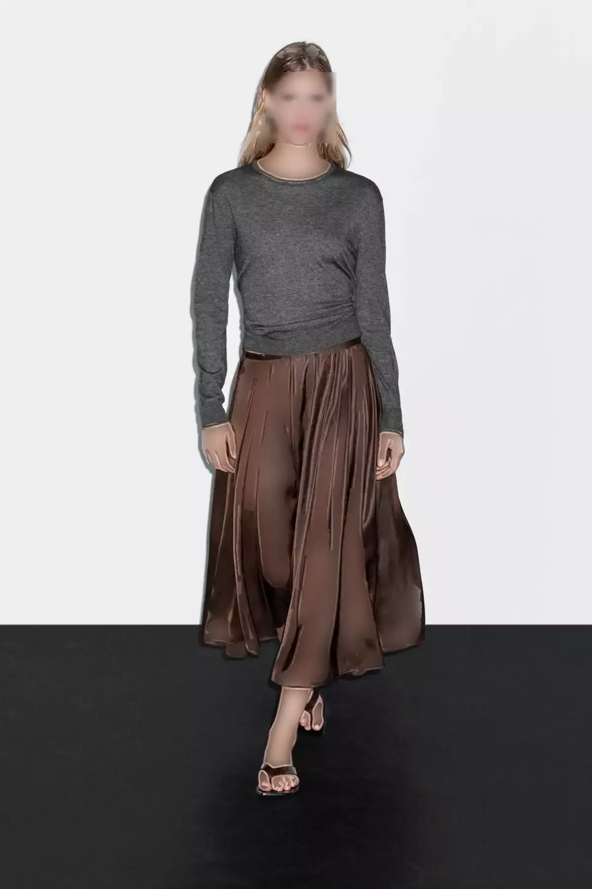 دامن میدی پیلیلی برند Massimo Dutti - 970217665