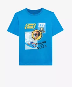 تیشرت گرافیکی مناسب برای بزرگترهای پسرانه آبی رنگ شماره SK2510113-315 برند Skechers - 934089365